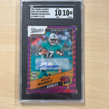 Load image into Gallery viewer, 2021 CLASSICS JAYLEN WADDLE #158 RC AUTO H2 PURPLE /25 SGC 10/10
