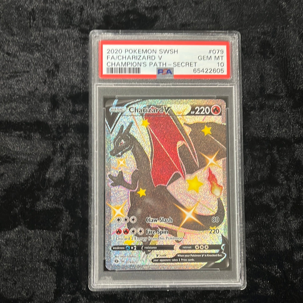 2020 POKÉMON SWSH FULL ART CHARIZARD #079 CHAMPIONS PATH PSA 10 GEM MINT