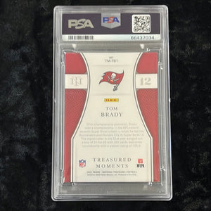 2021 NATIONAL TREASURES TOM BRADY #TB1 TREASURED MOMENTS /49 PSA 8