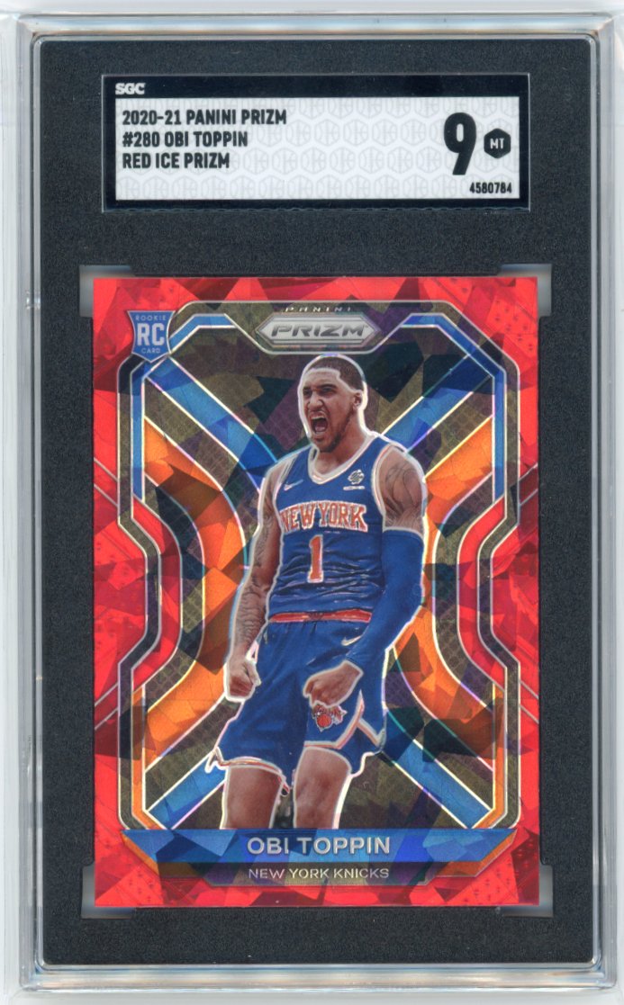 2020-21 Panini Prizm #280 Obi Toppin Red Ice Prizm SGC 9